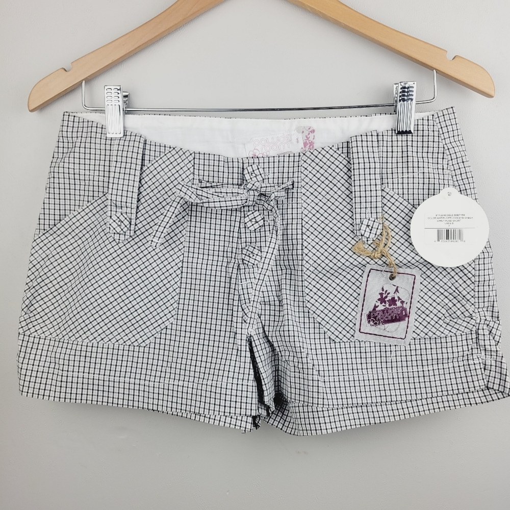 Powder Room White Black Pelican Mini Check Carlyle Plaid Shorts Ladie's Size 7